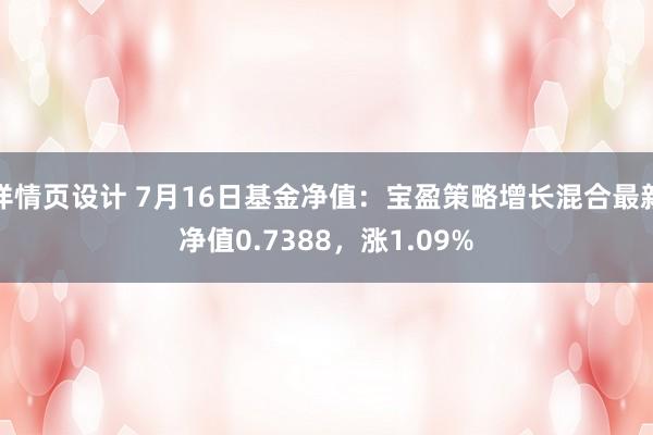 详情页设计 7月16日基金净值：宝盈策略增长混合最新净值0.7388，涨1.09%